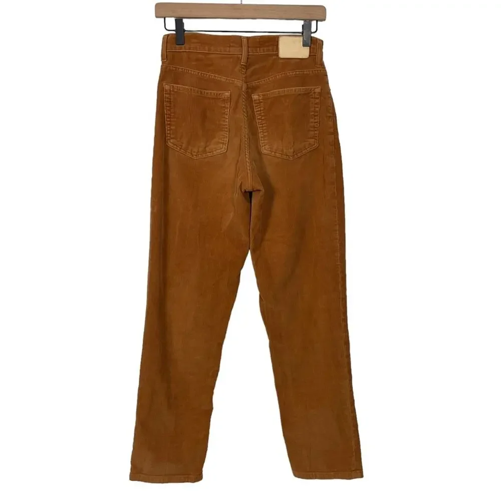 Everlane Baby Cord Cheeky Pants Straight Leg Golden Brown Size 25